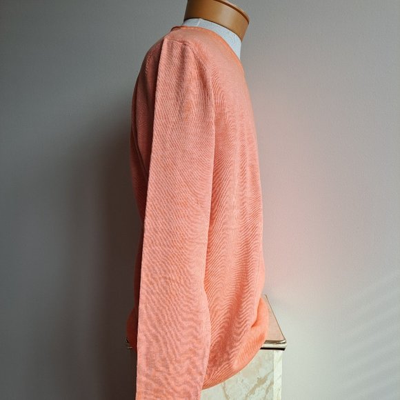 NWT Men's Gionfriddo 100% Cotton Italian Crew Neck Orange Shirt Sweater Size L - Picture 4 of 9